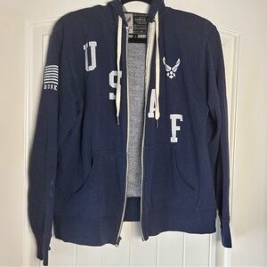 Bunker 27 USAF Military Blue Zip Up Jacket Women's Small